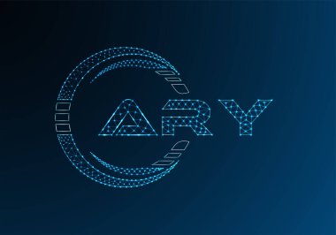Çok düşük poli harfli logo vektör tasarımı. ARY düşük poli logo tasarımı. 