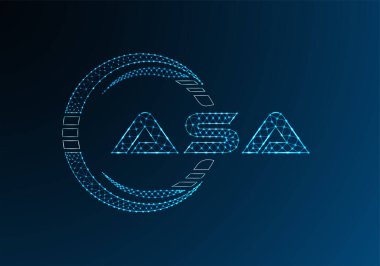 ASA düşük poli harfli logo vektör tasarımı. ASA düşük poli logo tasarımı. 