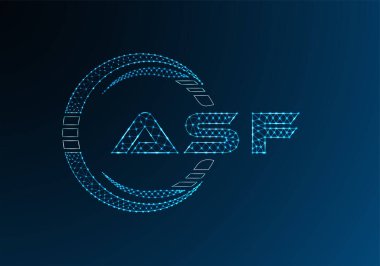 ASF düşük poli harfli logo vektör tasarımı. ASF düşük poli logo tasarımı. 