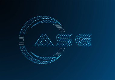 ASG düşük poli harfli logo vektör tasarımı. ASG düşük poli logo tasarımı. 