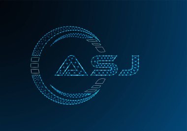 ASJ düşük poli harfli logo vektör tasarımı. ASJ düşük poli logo tasarımı. 