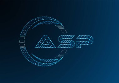 ASP düşük poli harfli logo vektör tasarımı. ASP düşük poli logo tasarımı. 