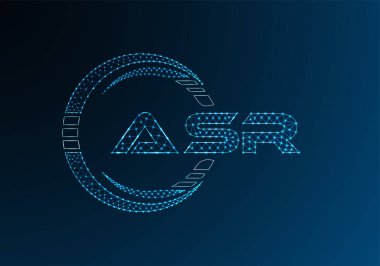 ASR düşük poli harfli logo vektör tasarımı. ASR düşük poli logo tasarımı. 