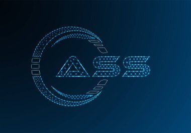ASS low poly letter logo vector design. ASS lower poly logo design. 