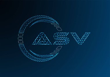 ASW düşük poli harfli logo vektör tasarımı. ASW düşük poli logo tasarımı. 