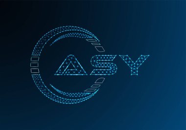 ASY düşük poli harfli logo vektör tasarımı. ASY düşük poli logo tasarımı. 