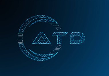 ATD düşük poli harfli logo vektör tasarımı. ATD düşük poli logo tasarımı. 