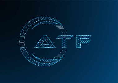 ATF düşük poli harfli logo vektör tasarımı. ATF düşük poli logo tasarımı. 