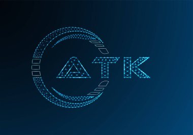 ATK düşük poli harfli logo vektör tasarımı. ATK düşük poli logo tasarımı. 