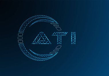 ATI düşük poli harfli logo vektör tasarımı. ATI düşük poli logo tasarımı. 