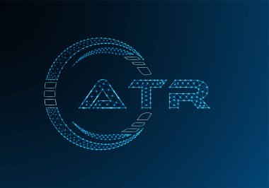 ATR düşük poli harfli logo vektör tasarımı. ATR düşük poli logo tasarımı. 
