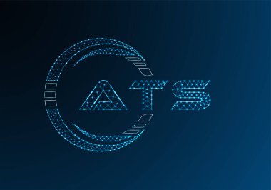 ATS düşük poli harfli logo vektör tasarımı. ATS düşük poli logo tasarımı. 