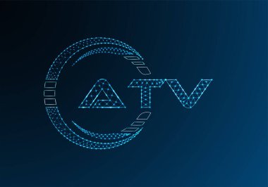 ATV düşük poli harfli logo vektör tasarımı. ATV düşük poli logo tasarımı. 
