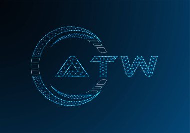 ATW düşük poli harfli logo vektör tasarımı. ATW düşük poli logo tasarımı. 