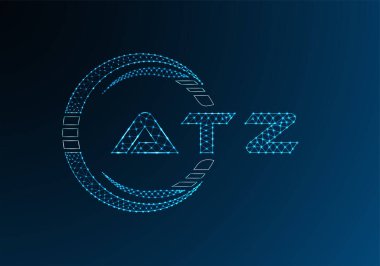 ATZ düşük poli harfli logo vektör tasarımı. ATZ düşük poli logo tasarımı. 