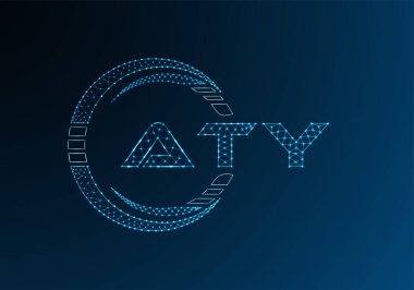 ATY düşük poli harfli logo vektör tasarımı. ATY düşük poli logo tasarımı. 