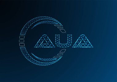 AUA düşük poli harfli logo vektör tasarımı. AUA düşük poli logo tasarımı.