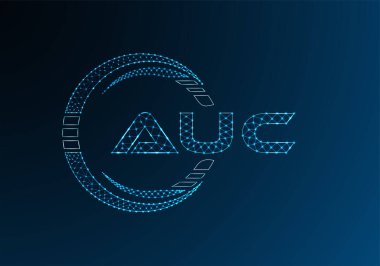 AUC düşük poli harfli logo vektör tasarımı. AUC düşük poli logo tasarımı.
