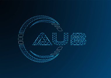 AUB düşük poli harfli logo vektör tasarımı. AUB düşük poli logo tasarımı.