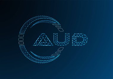 AUD düşük poli harfli logo vektör tasarımı. AUD düşük poli logo tasarımı. 