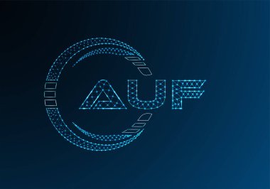 AUF düşük poli harfli logo vektör tasarımı. AUF düşük poli logo tasarımı. 