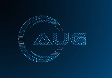 AUG düşük poli harfli logo vektör tasarımı. AUG düşük poli logo tasarımı. 