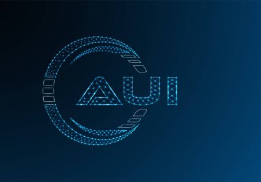 AUI düşük poli harfli logo vektör tasarımı. AUI düşük poli logo tasarımı. 