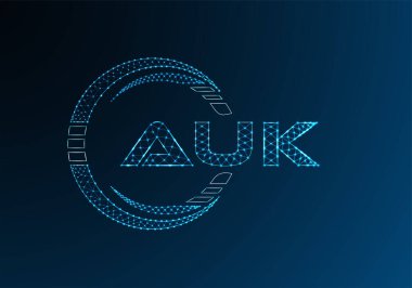 AUK düşük poli harfli logo vektör tasarımı. AUK düşük poli logo tasarımı. 