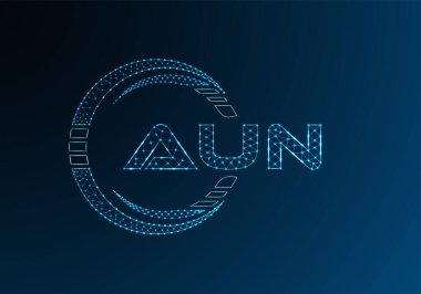 AUN düşük poli harfli logo vektör tasarımı. AUN düşük poli logo tasarımı. 