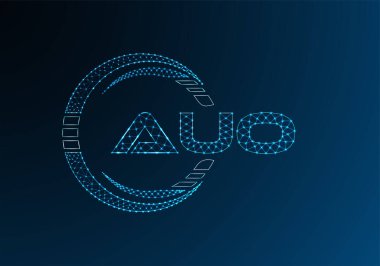 AUO düşük poli harfli logo vektör tasarımı. AUO düşük poli logo tasarımı. 