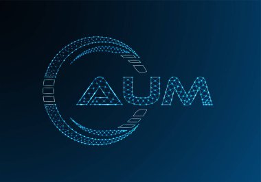 AUM düşük poli harfli logo vektör tasarımı. AUM düşük poli logo tasarımı. 