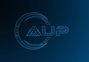 AUP düşük poli harfli logo vektör tasarımı. AUP düşük poli logo tasarımı. 