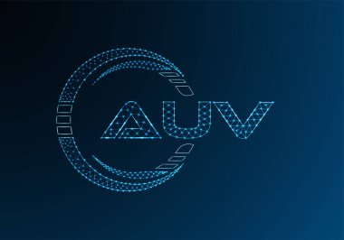 AUV düşük poli harfli logo vektör tasarımı. AUV düşük poli logo tasarımı. 