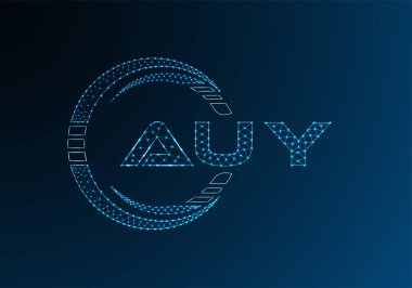 AUY düşük poli harfli logo vektör tasarımı. AUY düşük poli logo tasarımı. 