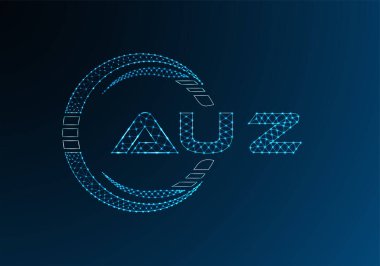 AUZ düşük poli harfli logo vektör tasarımı. AUZ düşük poli logo tasarımı. 