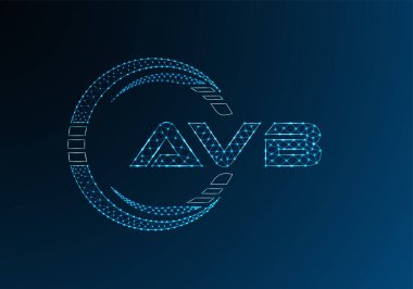 AVB düşük poli harfli logo vektör tasarımı. AVB düşük poli logo tasarımı. 