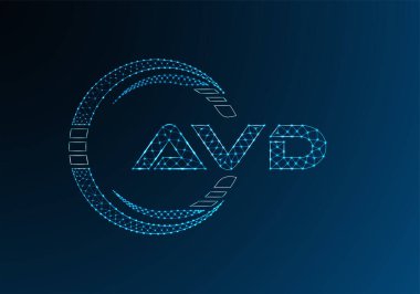 AVD düşük poli harfli logo vektör tasarımı. AVD düşük poli logo tasarımı. 