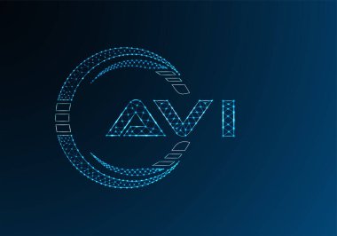 AVI düşük poli harfli logo vektör tasarımı. AVI düşük poli logo tasarımı. 