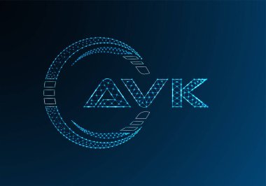 AVK düşük poli harfli logo vektör tasarımı. AVK düşük poli logo tasarımı. 
