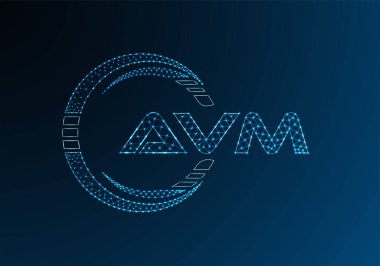 AVM düşük poli harfli logo vektör tasarımı. AVM düşük poli logo tasarımı. 
