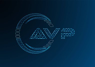 AVP düşük poli harfli logo vektör tasarımı. AVP düşük poli logo tasarımı. 