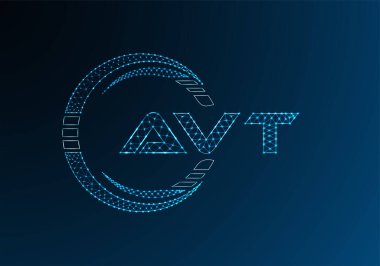 AVT düşük poli harfli logo vektör tasarımı. AVT düşük poli logo tasarımı. 