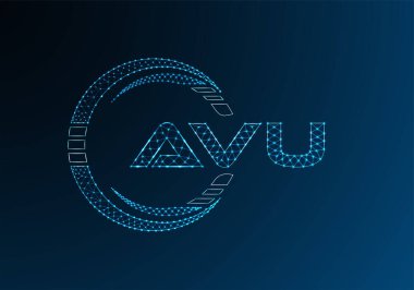 AVU düşük poli harfli logo vektör tasarımı. AVU düşük poli logo tasarımı. 