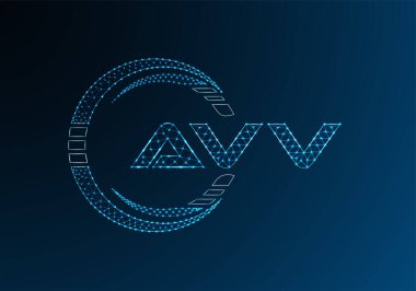 AVV düşük poli harfli logo vektör tasarımı. AVV düşük poli logo tasarımı. 