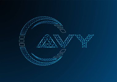 AVY düşük poli harfli logo vektör tasarımı. AVY düşük poli logo tasarımı. 
