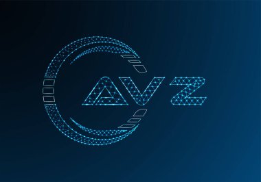 AVZ düşük poli harfli logo vektör tasarımı. AVZ düşük poli logo tasarımı. 