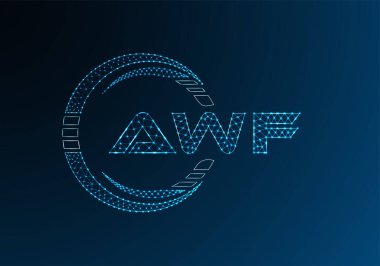AWF düşük poli harfli logo vektör tasarımı. AWF düşük poli logo tasarımı. 