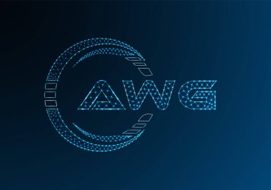 AWG düşük poli harfli logo vektör tasarımı. AWG düşük poli logo tasarımı. 