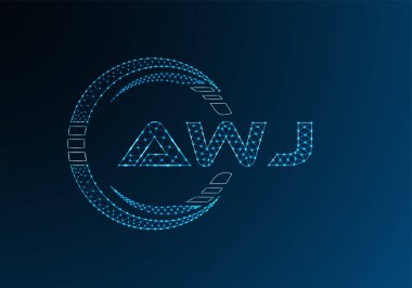 AWJ düşük poli harfli logo vektör tasarımı. AWJ düşük poli logo tasarımı. 
