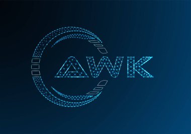 AWL düşük poli harfli logo vektör tasarımı. AWL düşük poli logo tasarımı. 